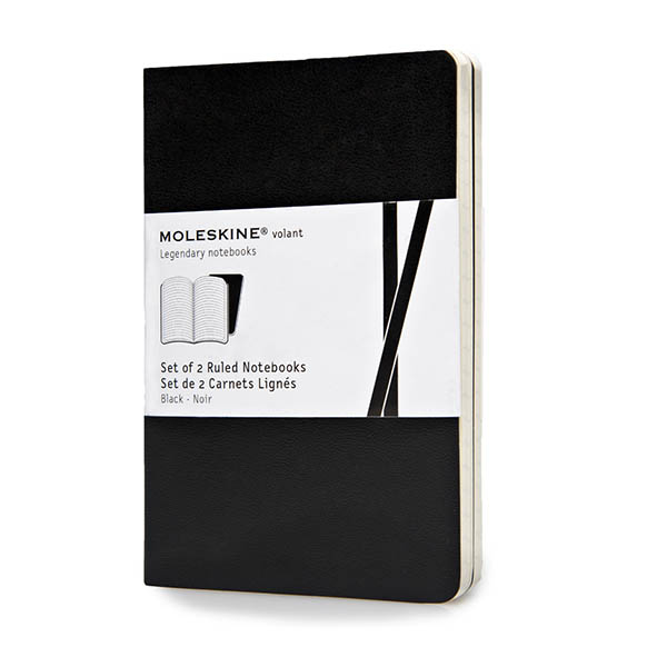 Moleskine Volant  Ruled Pocket Notebook (ME-QP711BK) - Black (pc)