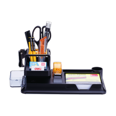 Deli E38252A Rotary Desk Organizer - Black (pc)