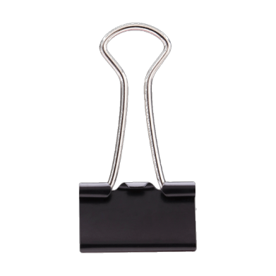 Deli E38565 Binder Clips 19mm - Black (pkt/12pc)