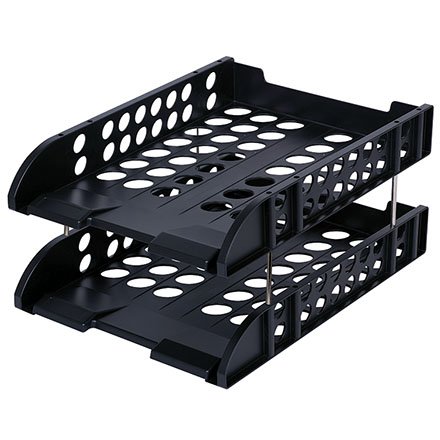 Deli E9216 2-Tier Document Tray - Black (pc)