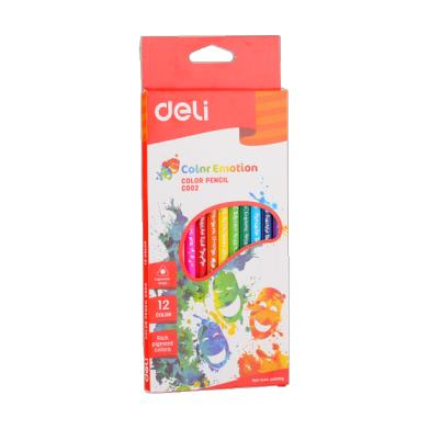 Deli EC00200 12 Colored Pencils - Flat Pack (pkt/12pcs)