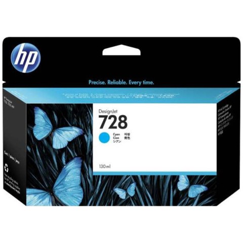 HP 728 130-ml DesignJet Ink Cartridge - Cyan