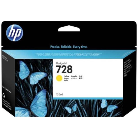 HP 728 130-ml DesignJet Ink Cartridge - Yellow