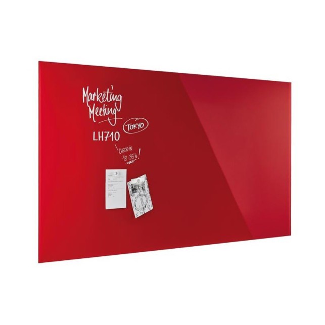 Magnetoplan Glass Board 80cm x 60cm - Intense Red (pc)