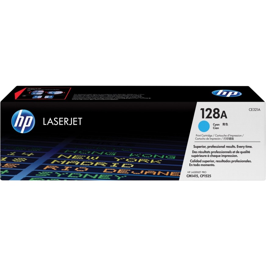HP 128A LaserJet Toner Cartridge (CE321A) - Cyan