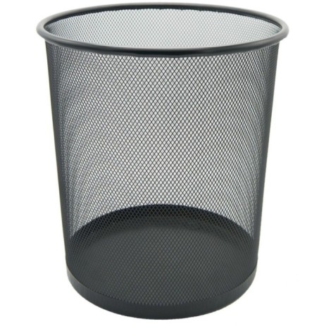 FIS Metal Mesh Round Trash Basket Black- 28cm (pc)