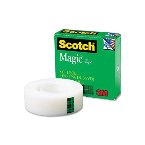 3M Scotch 810 Magic Tape Roll - 1in x 1296in (pkt/12pc)