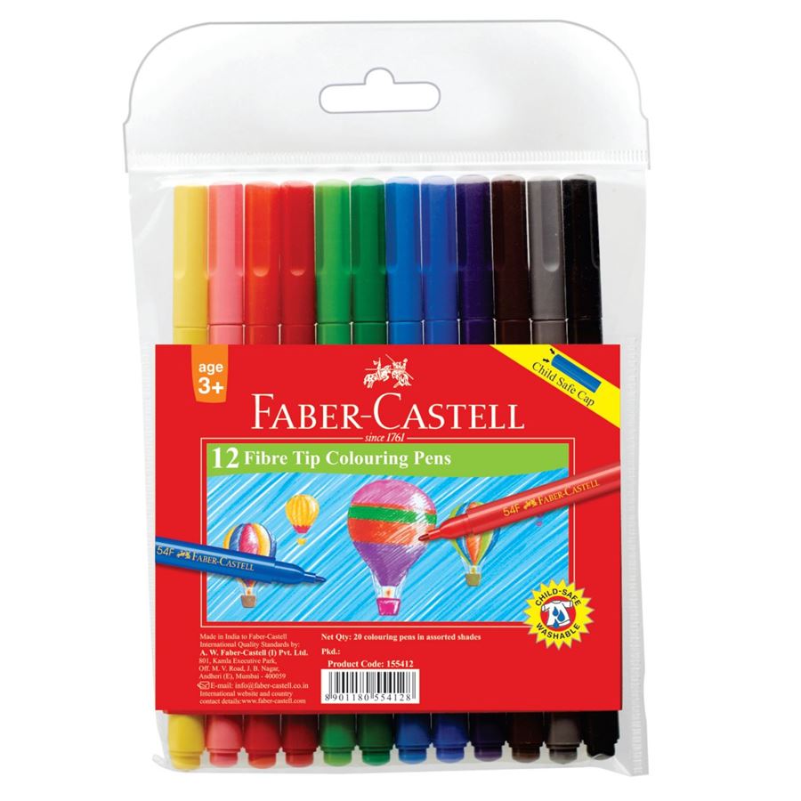 Faber Castell Fibre-tip pen 54F Wallet of 12 (pkt/12pcs)
