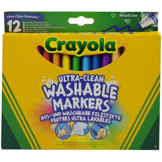 Buy Crayola 12 UltraClean Washable Broad Line Markers (pkt/12pcs