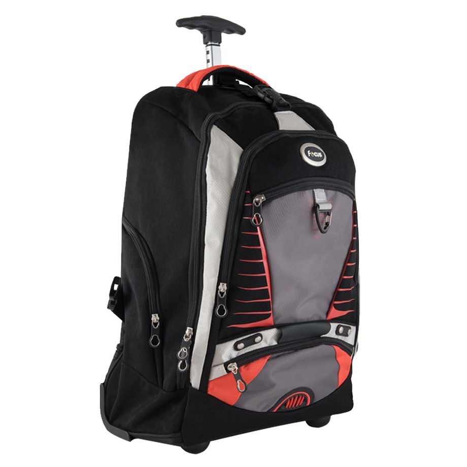 Buy Focus Travel School Trolley Backpack Bag Multi pocket for