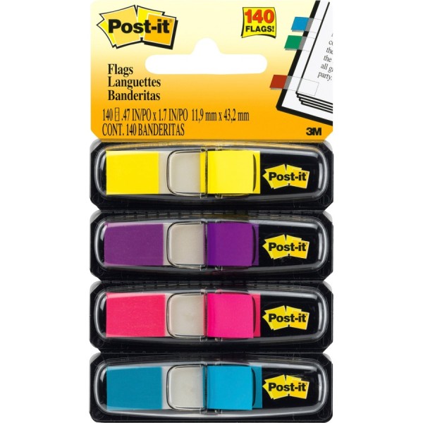 3M Post-it Flags 683 11.9 x 43.2mm - Assorted Bright Colors (pkt/4pcs)