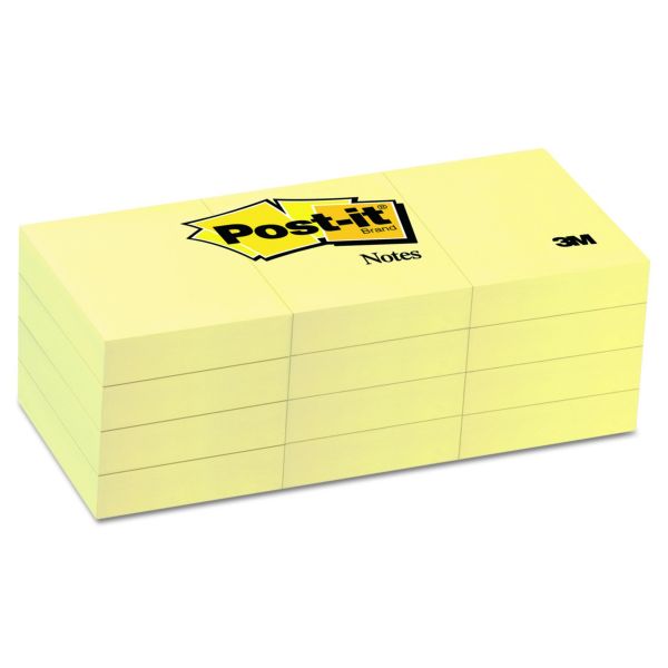 3M Post-it 653-RP Recycle Note Pad 1.5 x 2in - Canary Yellow (pkt/12pcs)
