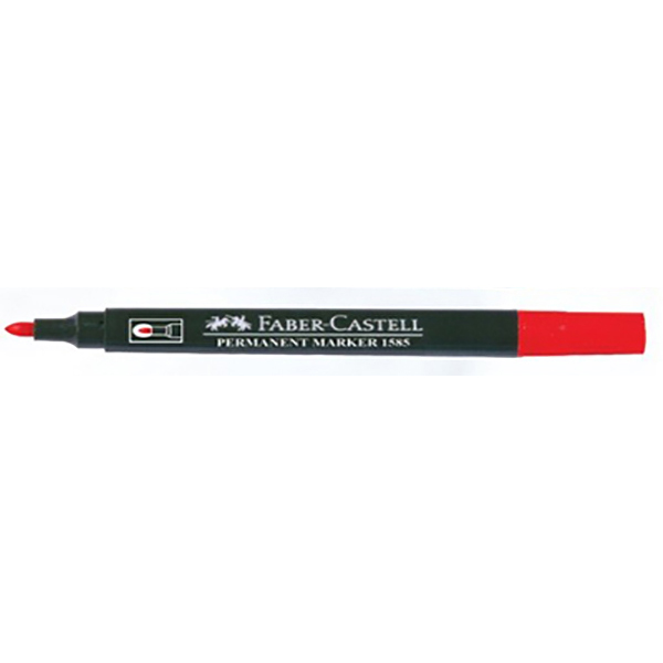 Faber Castell 1585 Permanent Marker Bullet - Red (box/10pcs)