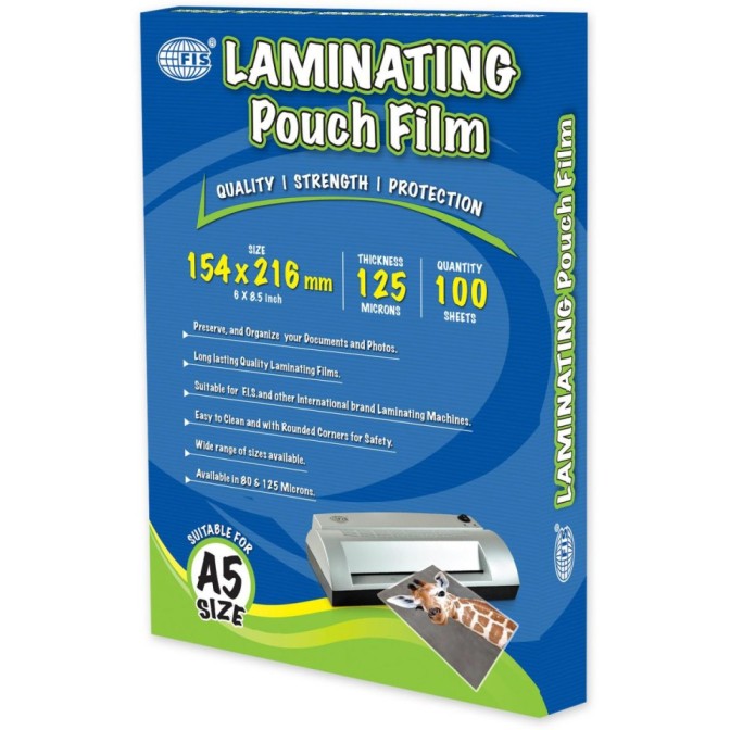 FIS Laminating Pouch 125-micron FSLM154x216 - A5 (pkt/100pcs)