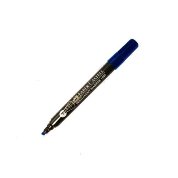 Faber Castell 1586 Permanent Marker Chisel Tip - Blue (box/10pcs)