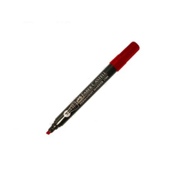 Faber Castell 1586 Permanent Marker Chisel Tip - Red (box/12pcs)