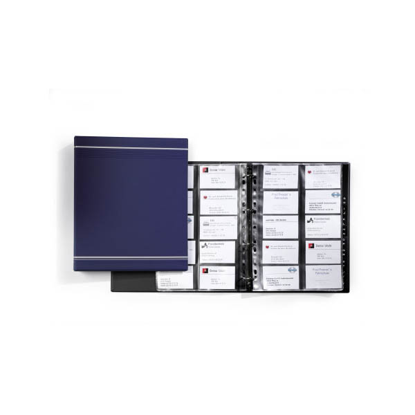 Buy Durable Visifix Business Card Ring Binder 25 Pockets Blue Online