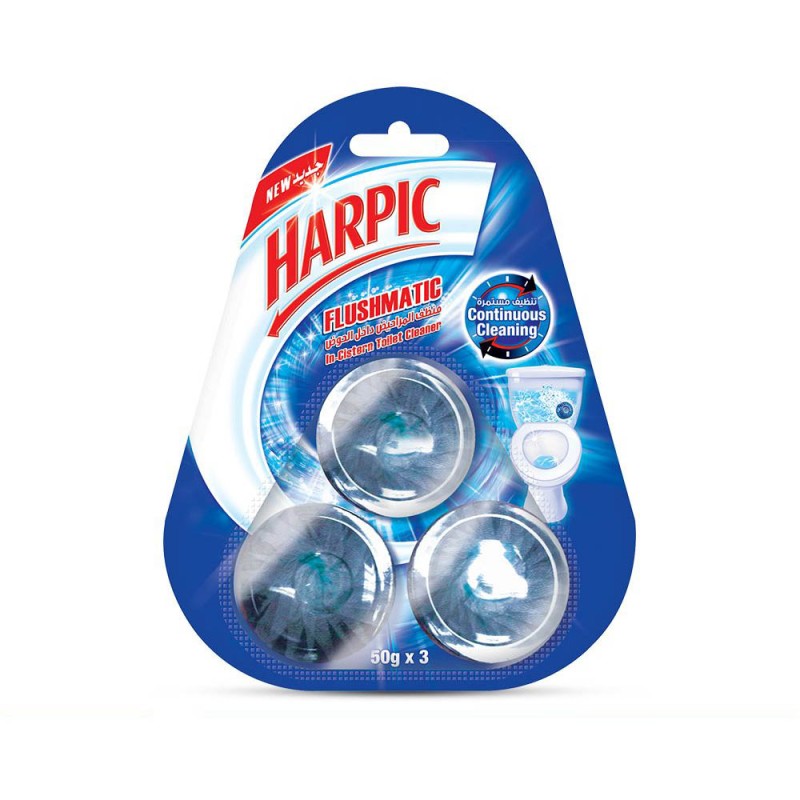 Harpic Flushmatic In-Cistern Toilet Cleaner Green - 50g (pkt/3pcs)