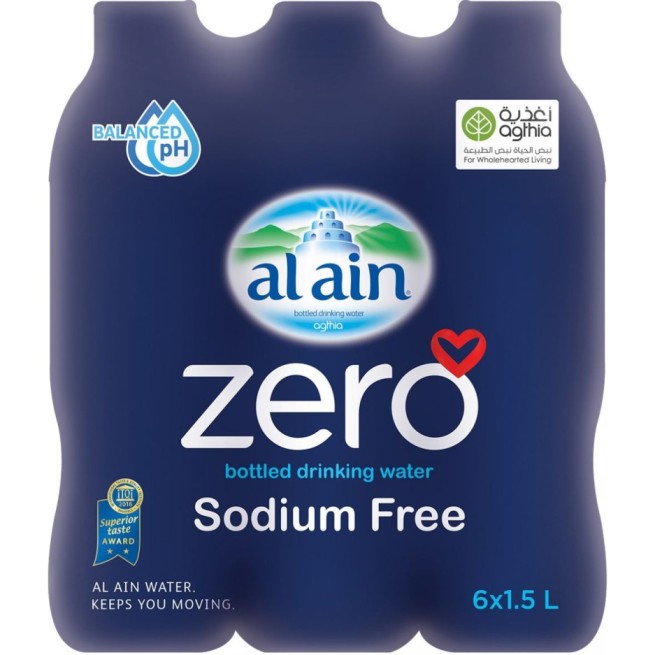 Al Ain Zero Bottled Drinking Water Water - 1.5L (pkt/6pcs)