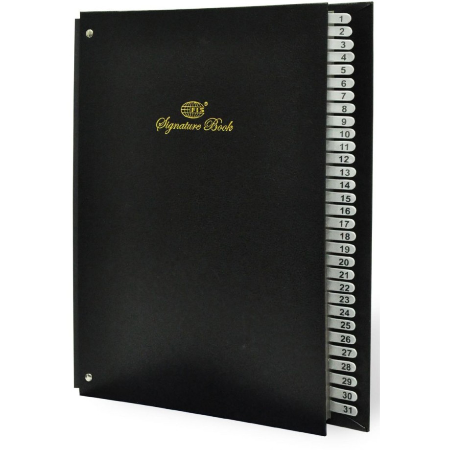 FIS Signature Book Vinyl Cover 31 Sheets 240 x 340mm FSCL1-31 - Black (pc)