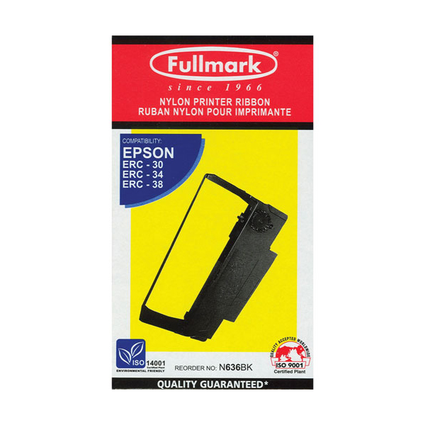 Fullmark Epson ERC 30/34/38 ERC30 ERC34 ERC38 Black N636BK Bixilon Ribbon