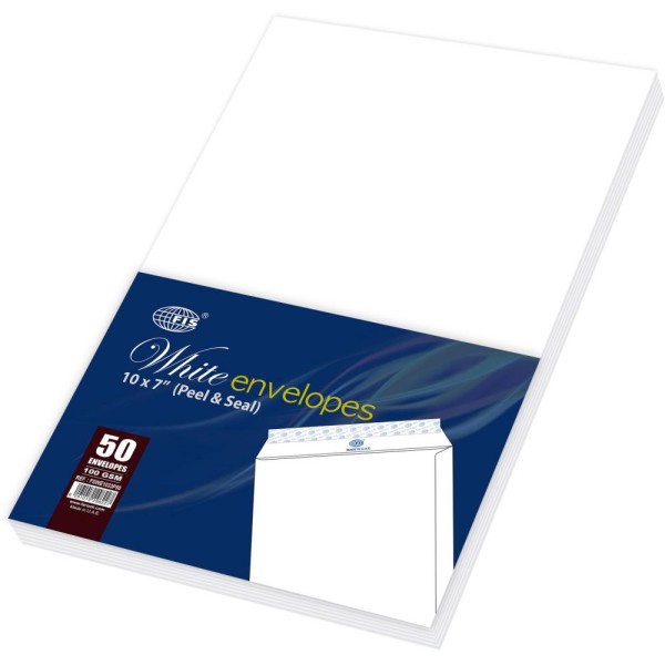 FIS FSWE1033P50 Envelope 10 x 7in - White (pkt/50pcs)