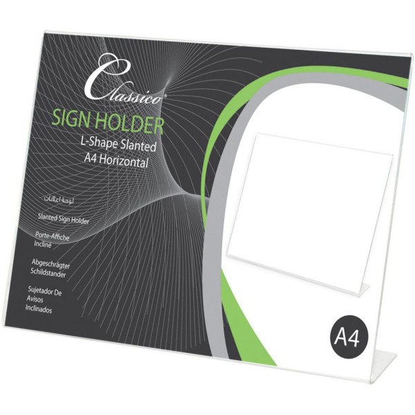 FIS Sign Holder L-Shape Slanted A4 - FSNA1302 (pc)