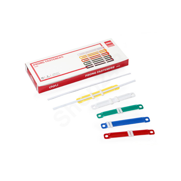 Deli 5548 Plastic Prong Fastener 80mm - Assorted (pkt/50pcs)