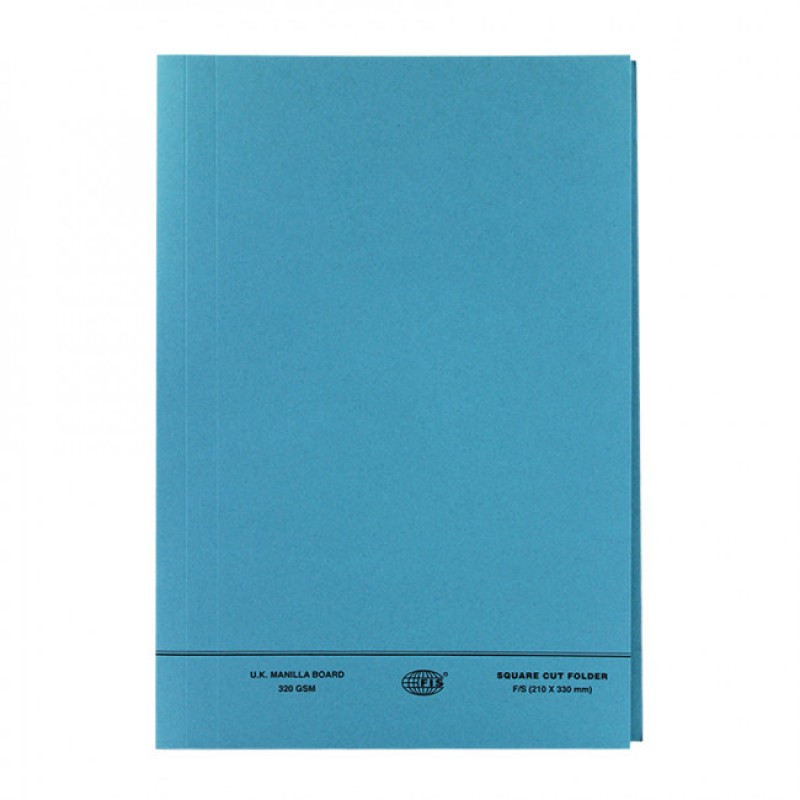 Buy FIS Square Cut Folder FS without Fastener 320g FSFF7BL - Blue (pkt ...