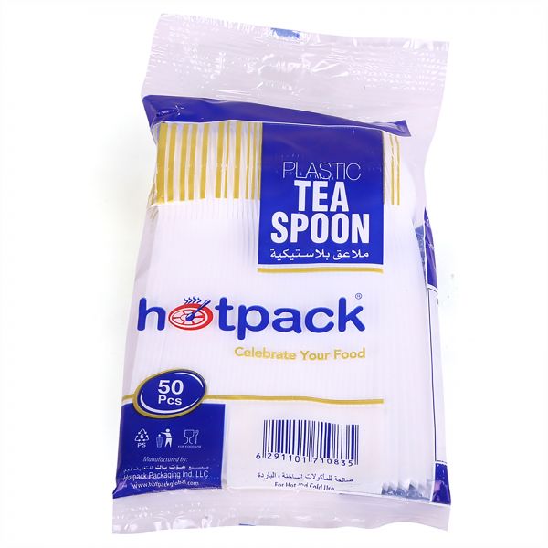 Hotpack Plastic Disposable Teaspoon TSP50HP - White (pkt/50pcs)