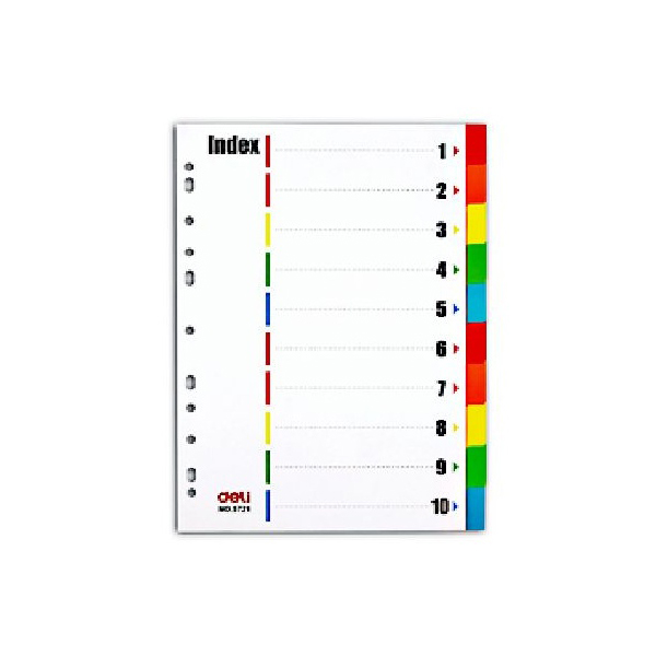 Deli 5721 Color Paper 10-tabs Divider - A4 (pkt)