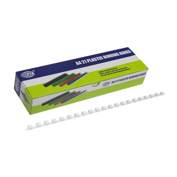 FIS Plastic Spiral Binding Ring 22mm FSBD22WH- White (box/50pcs)