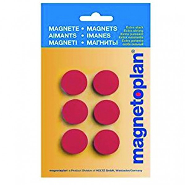 Magnetoplan COP 16621306 Magnetic Discofix Hobby (on blister) - Red (pkt/6pcs)