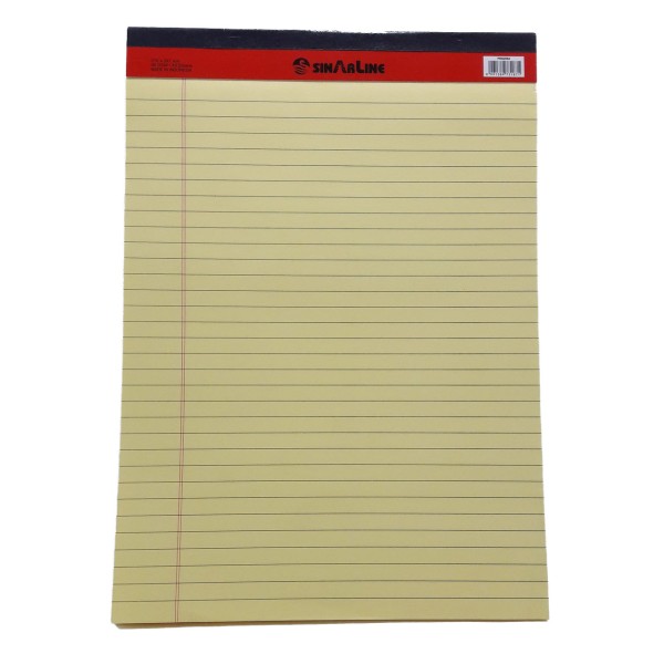 Sinarline Writing Pad 50-sheets A4 - Yellow (pc)