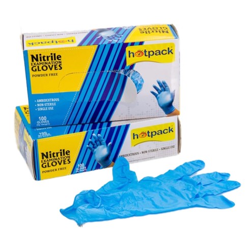 Hotpack PFNGL Powder-Free Nitrile Gloves Large - Blue (box/100pcs)