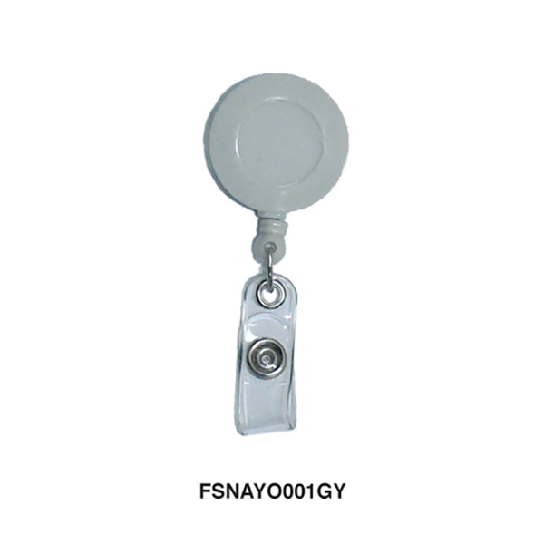 FIS Name Badge Reel 3.3 cm FSNAYO001GY - Grey (pkt/25pc)