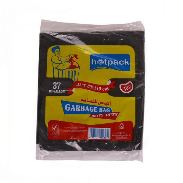 Hotpack Heavy Duty Garbage Bag 55 gallon 80 x 110 cm - Black (pkt/10pcs)