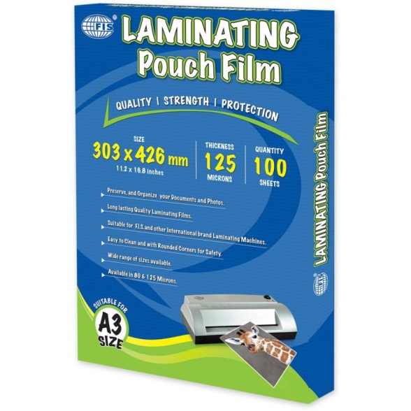FIS Laminating Pouch 125-micron FSLM303X426N - A3 (pkt/100pcs)