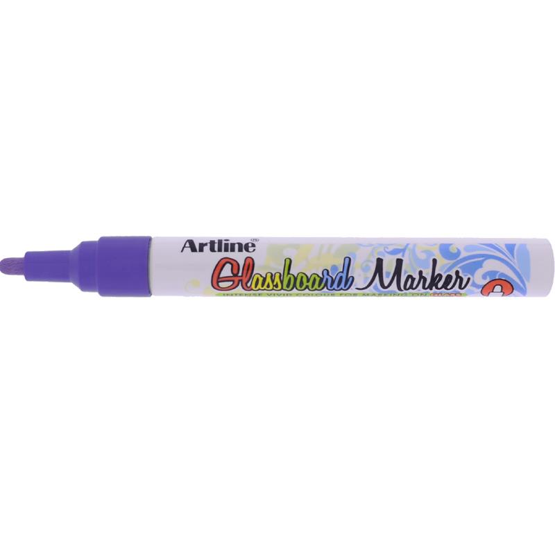 Artline ARMKEPG-4PU Fluorescent Bullet Glassboard Marker 2.0 mm - Purple (pkt/12pcs)