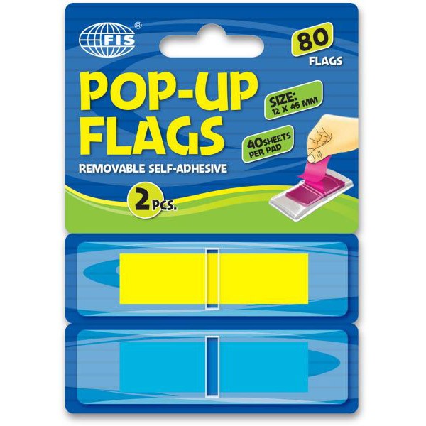 FIS Pop-Up Flag Index 80 Sheets 12 x 45 mm FSPO1301 - 2 Colors (pc)