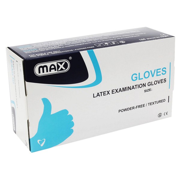 Max Latex Examination Gloves - Powder-Free (box/100pcs)