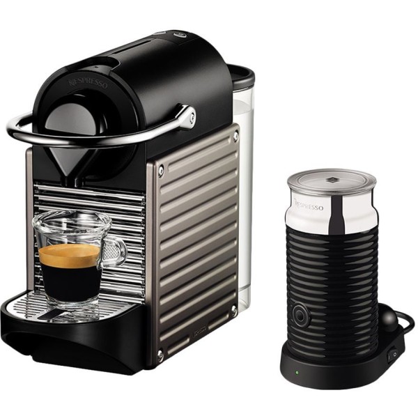 Nespresso Pixie Bundle Coffee Machine - Titanium