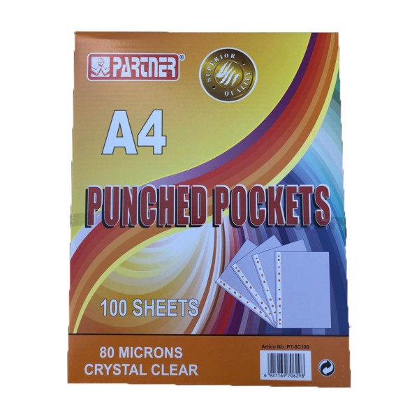 Partner PT-8C100 Sheet Protector 80mic - A4 (pkt/100pcs)