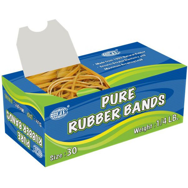 FIS No. 30 Pure Rubber Band 1/4lb - FSRB30 (pkt)