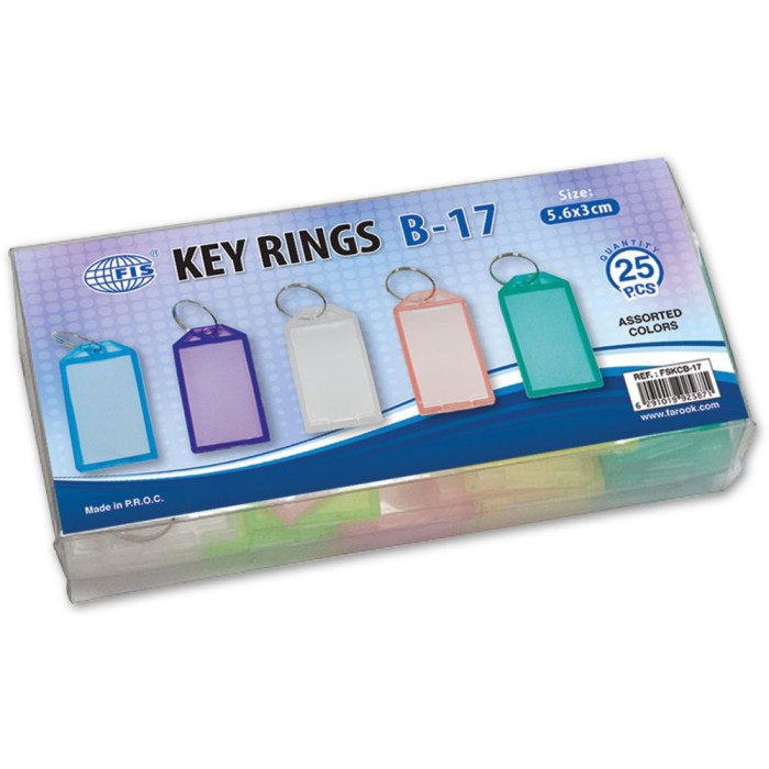 FIS Key Rings 5.6 x 3cm FSKCB-17 - Assorted (box/25pcs)