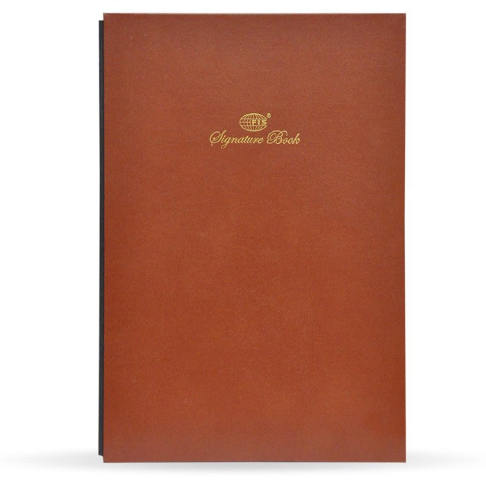 FIS Signature Book Vinyl Cover 20 Sheets (10 Assorted Colors) 240 x 340mm FSCL20-10C - Brown (pc)