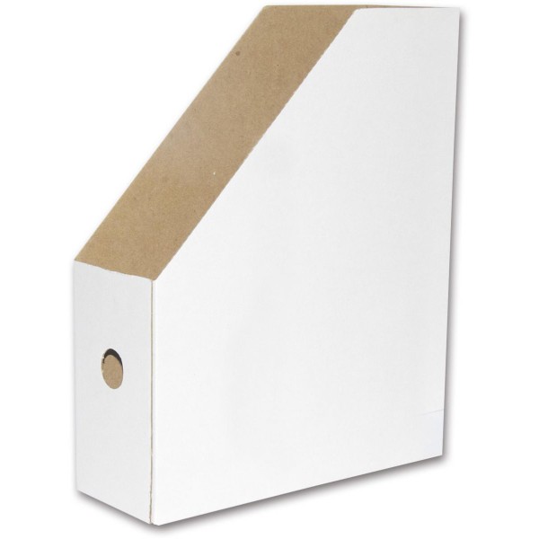 FIS FSOTMA4 Cardboard Magazine Holder - White (pc)