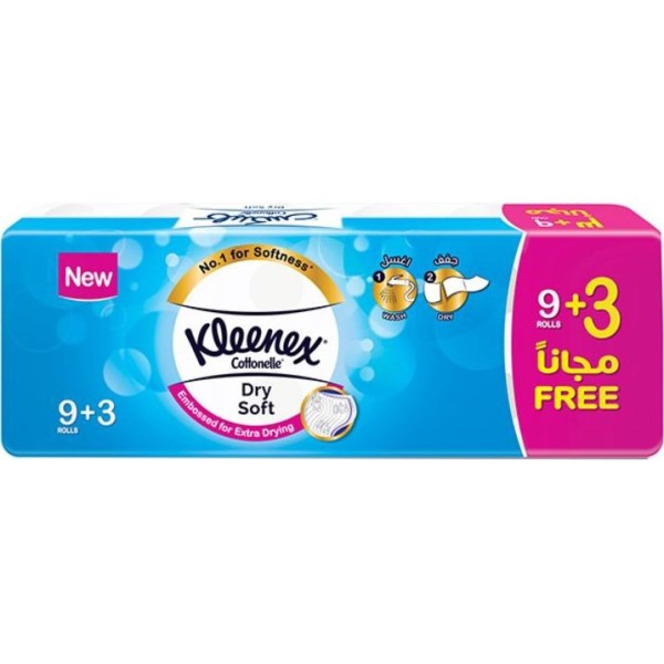 Kleenex Cotonelle Dry Soft Toilet Tissue - 200 sheets x 2 ply (pkt/12rolls)