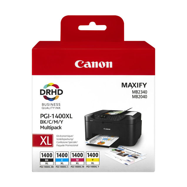 Canon Maxify 1400XL Combo Pack Ink Cartridge - Black/Cyan/Magenta/Yellow