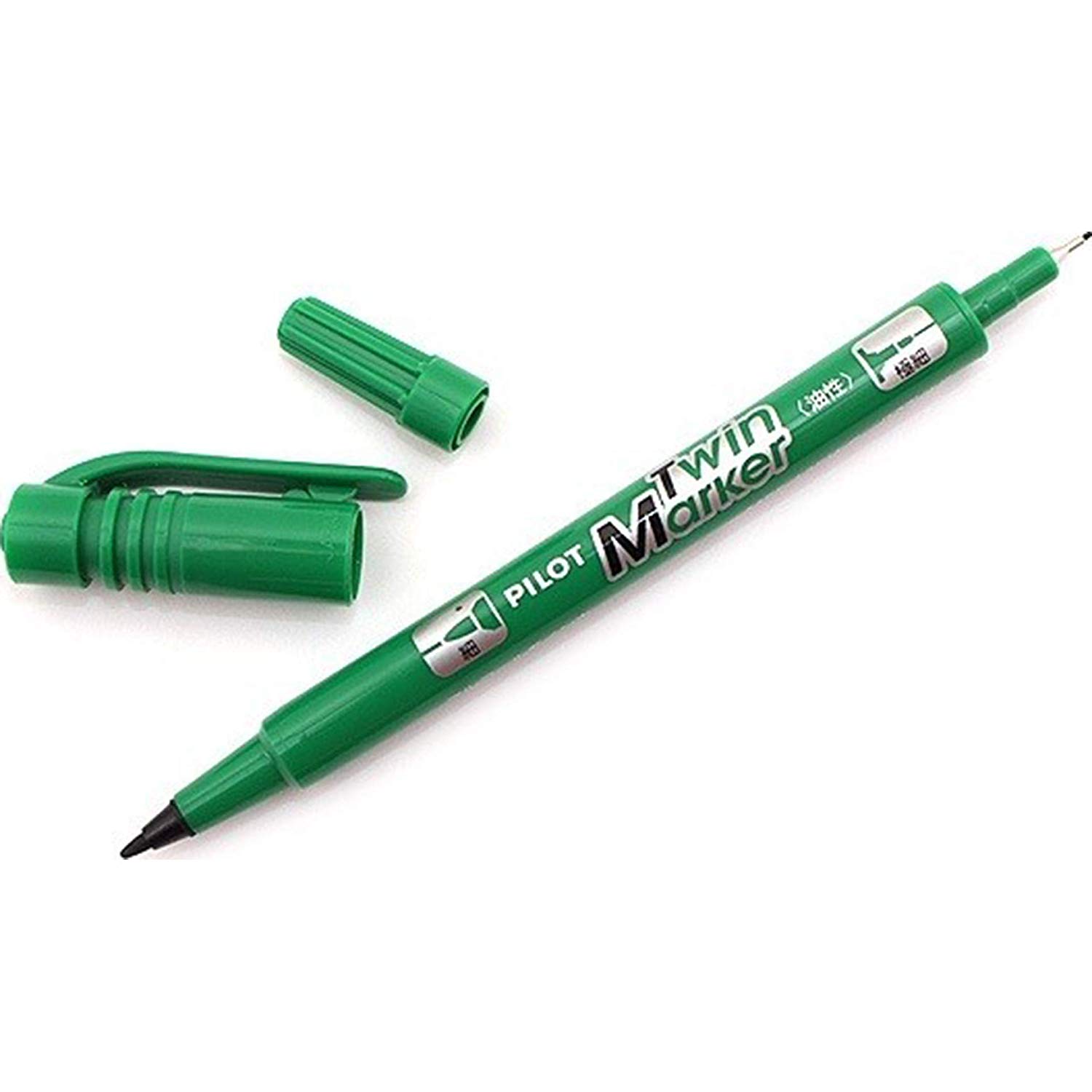 Buy Pilot SCATM Twin Marker Pen Green (pkt/12pcs) Online AED52.5